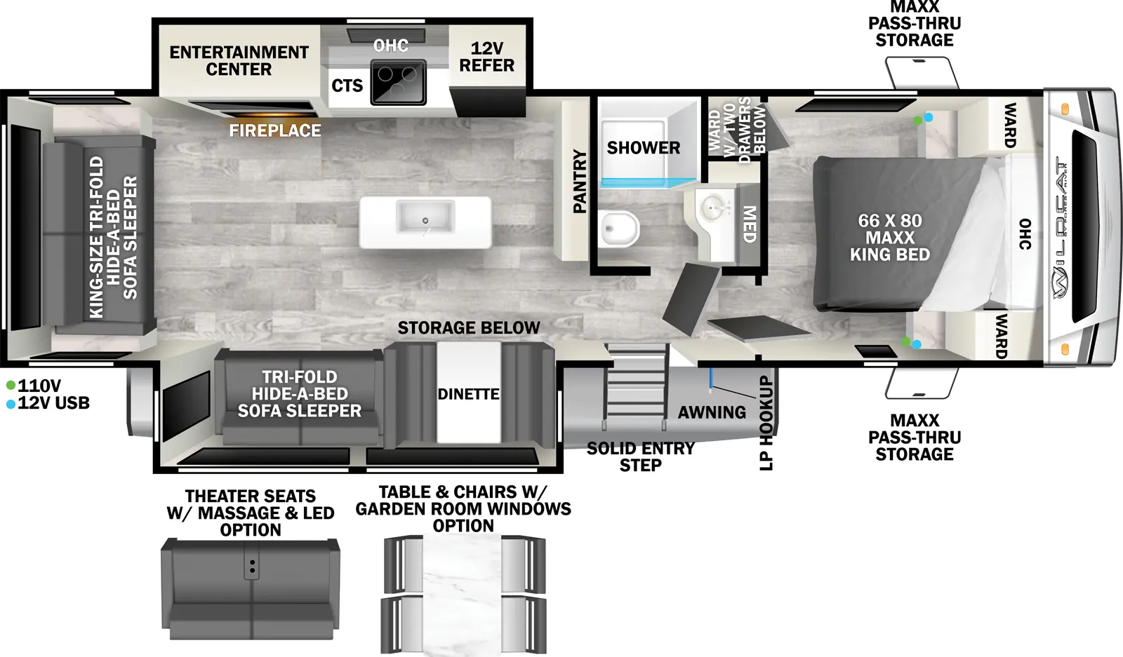 Wildcat Travel Trailers 278RLX - MAXX Floorplan